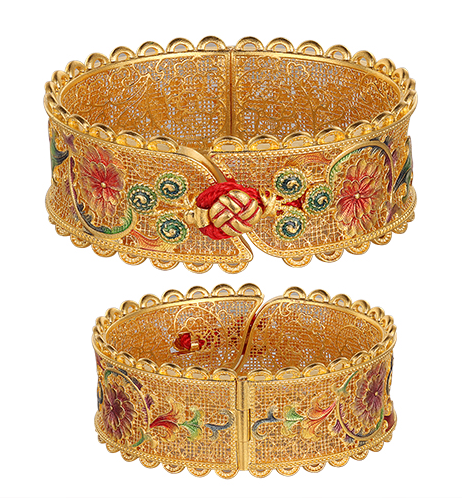 古法金鎏彩活口手镯