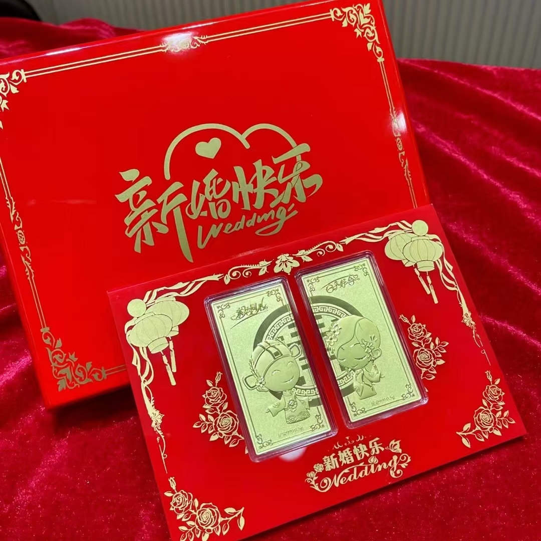 新婚快乐对牌摆件（1g）