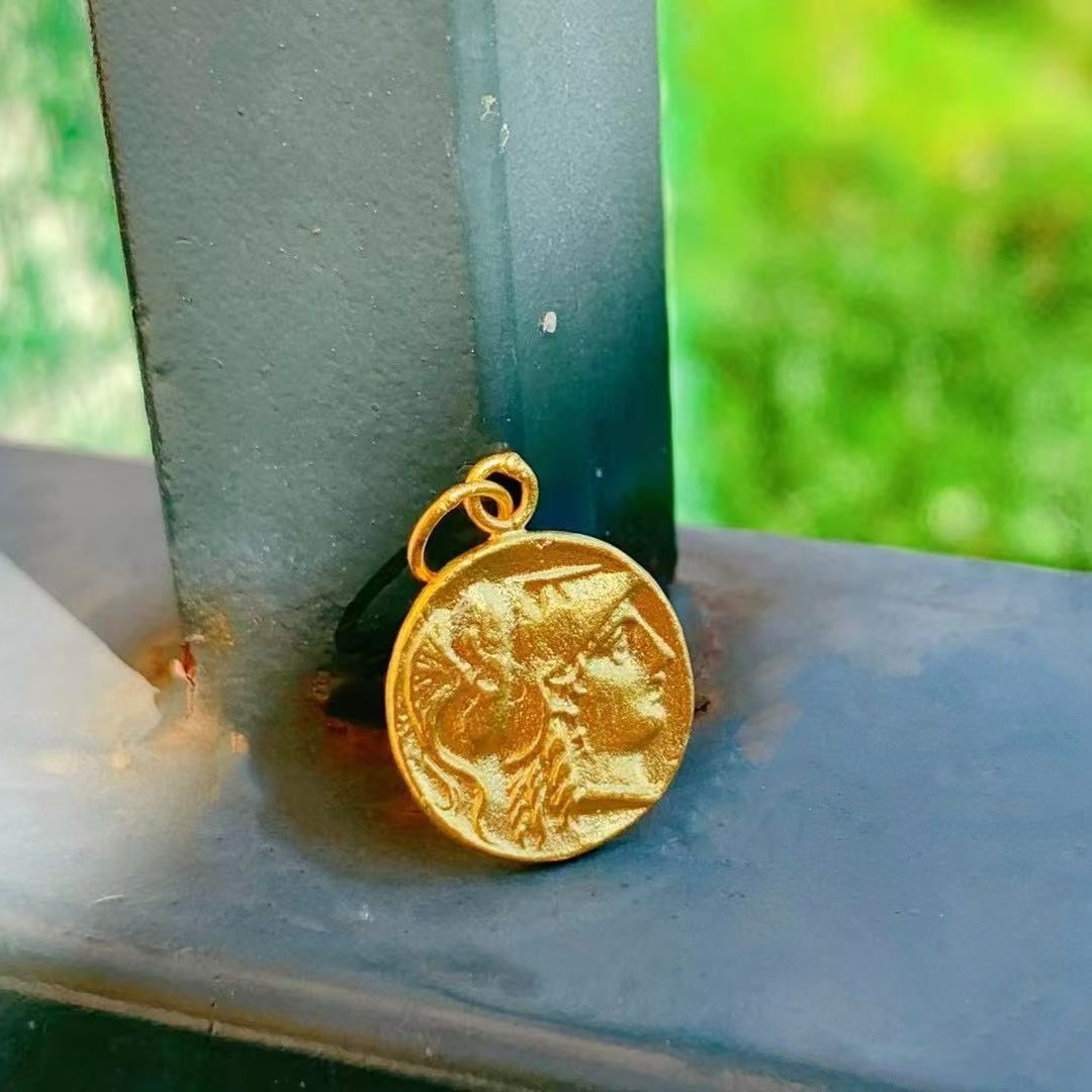 古法雅典娜金币吊坠/挂坠（不含链）
