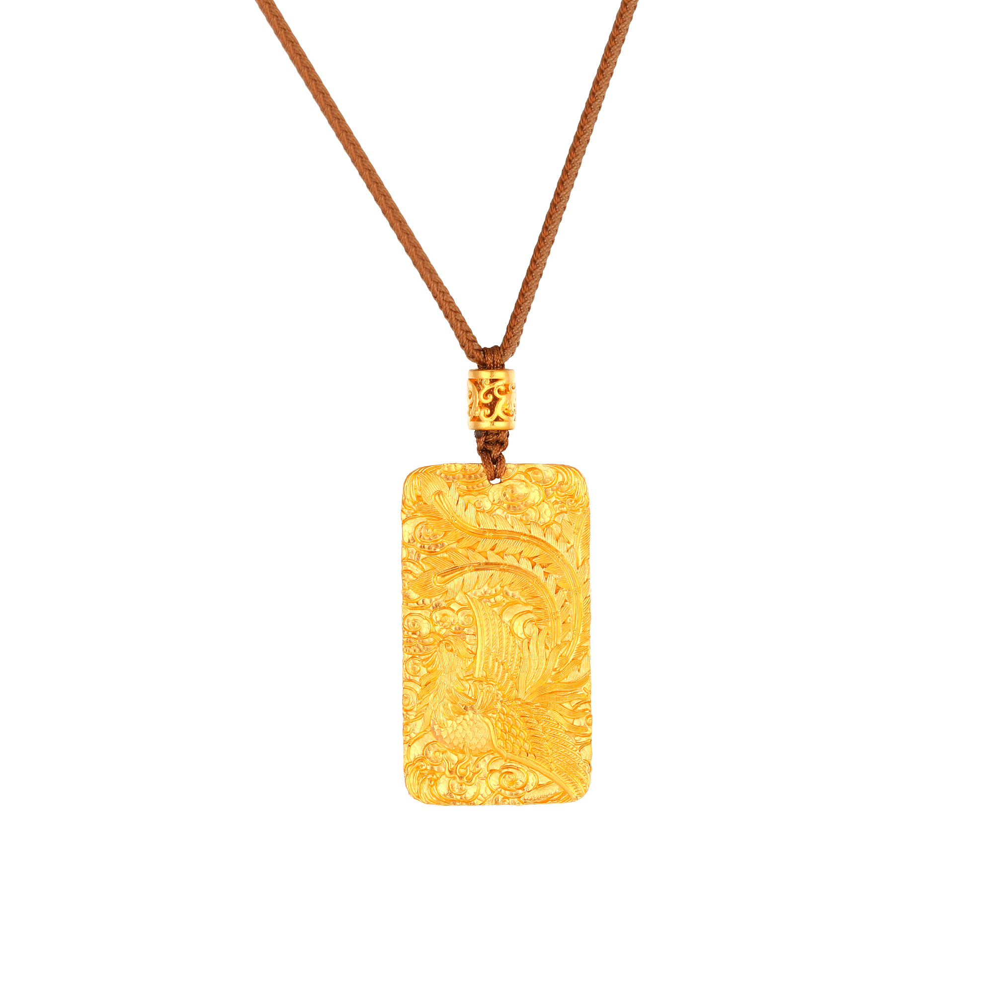 古法经典祥云凤凰方牌挂坠/吊坠