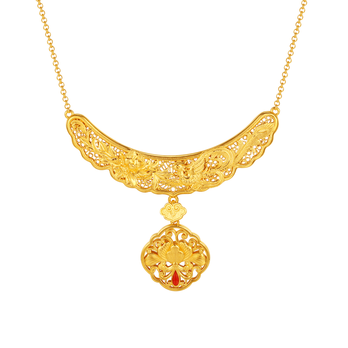 古法金国色天香鎏彩套链