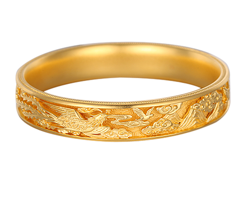 古法金素金固口手镯