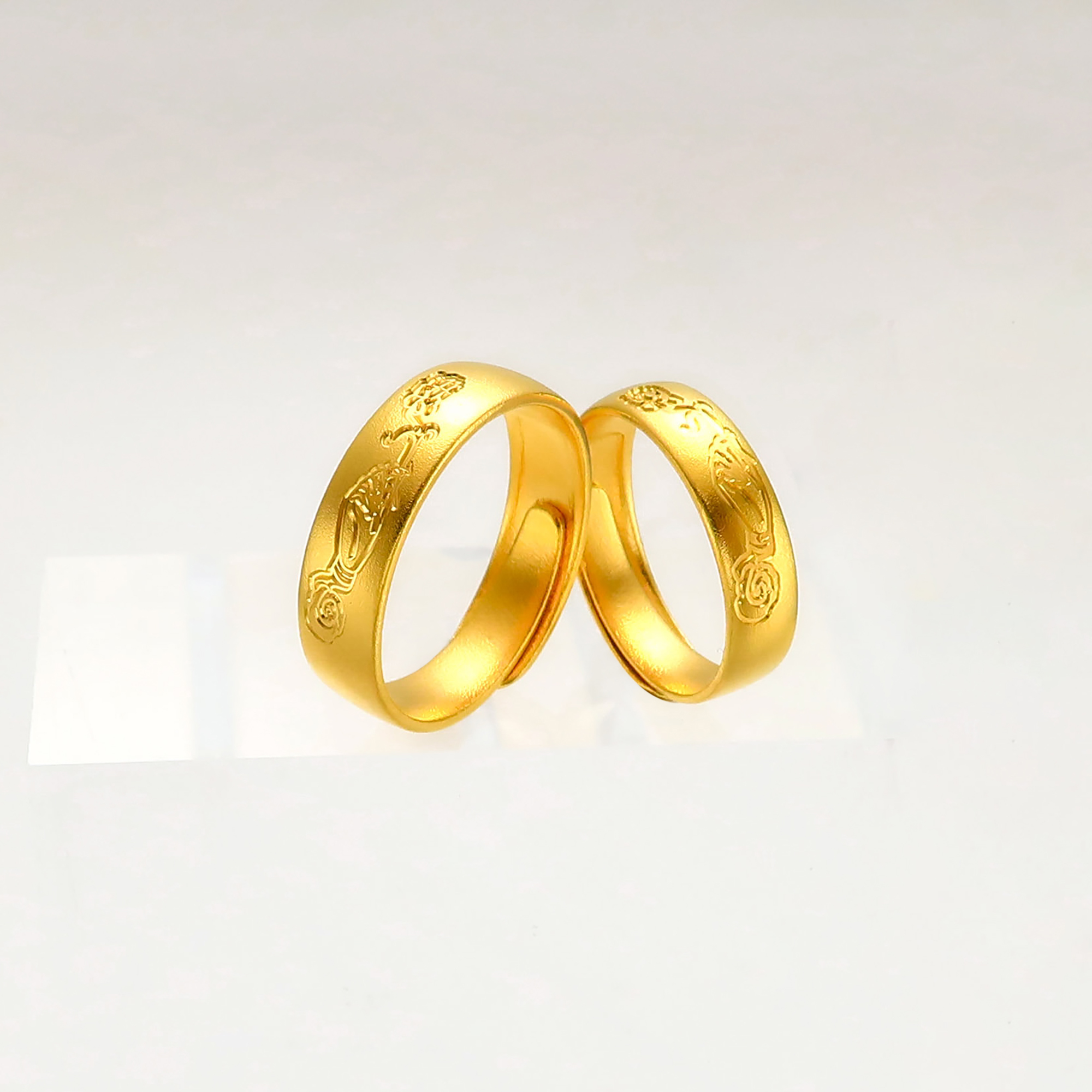 古法手持玫瑰对戒