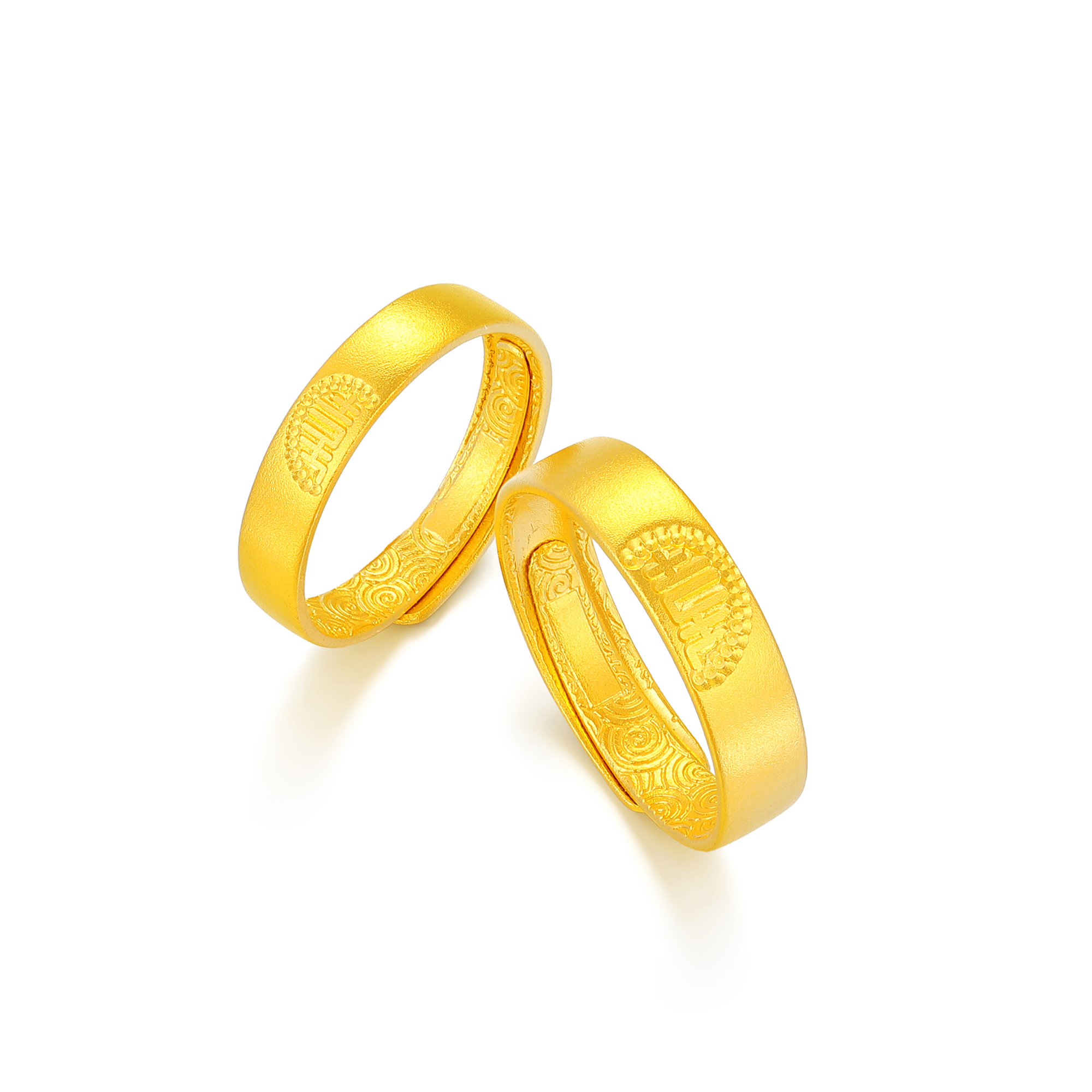 古法经典婚庆双喜情侣对戒开口戒