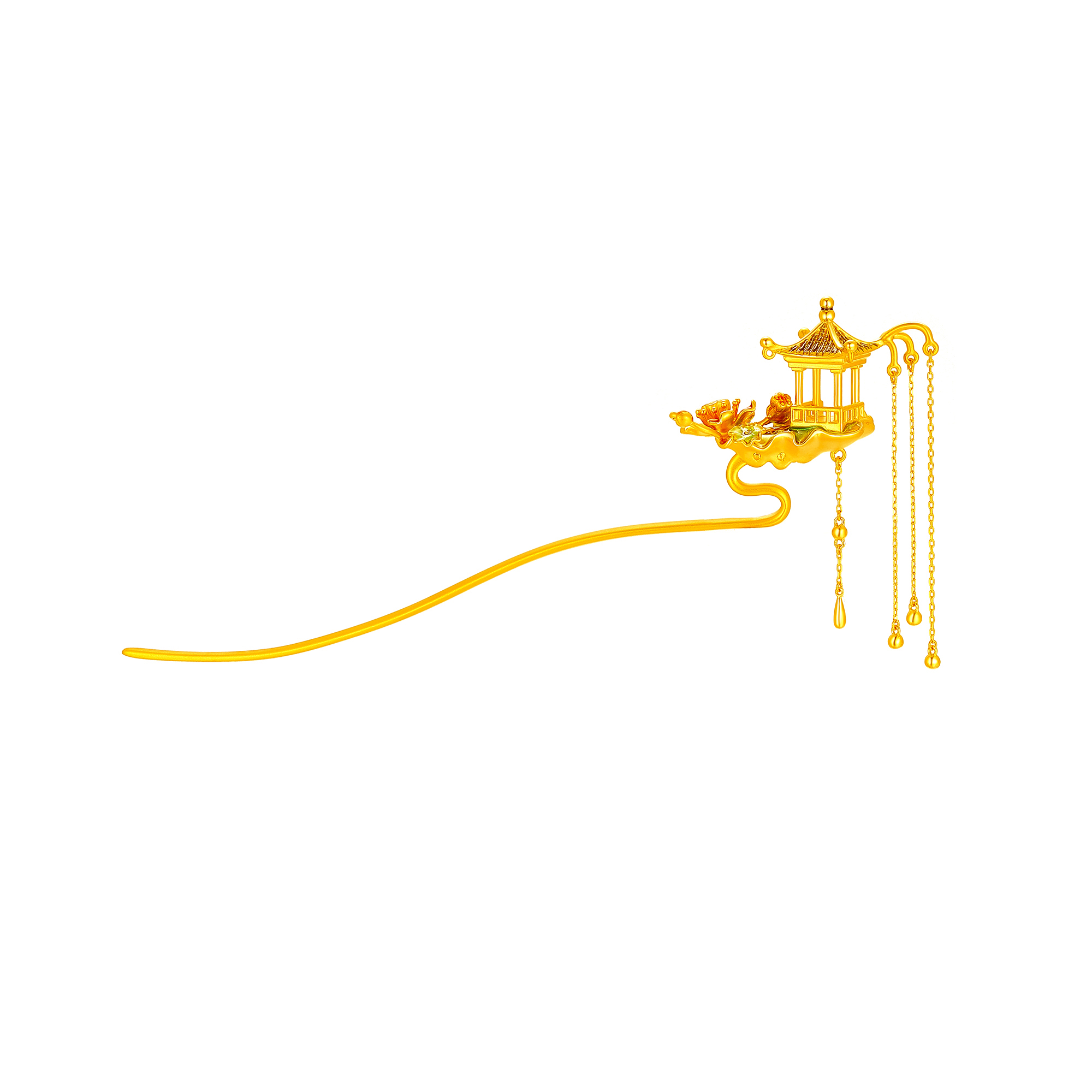 无氰硬金亭子发簪