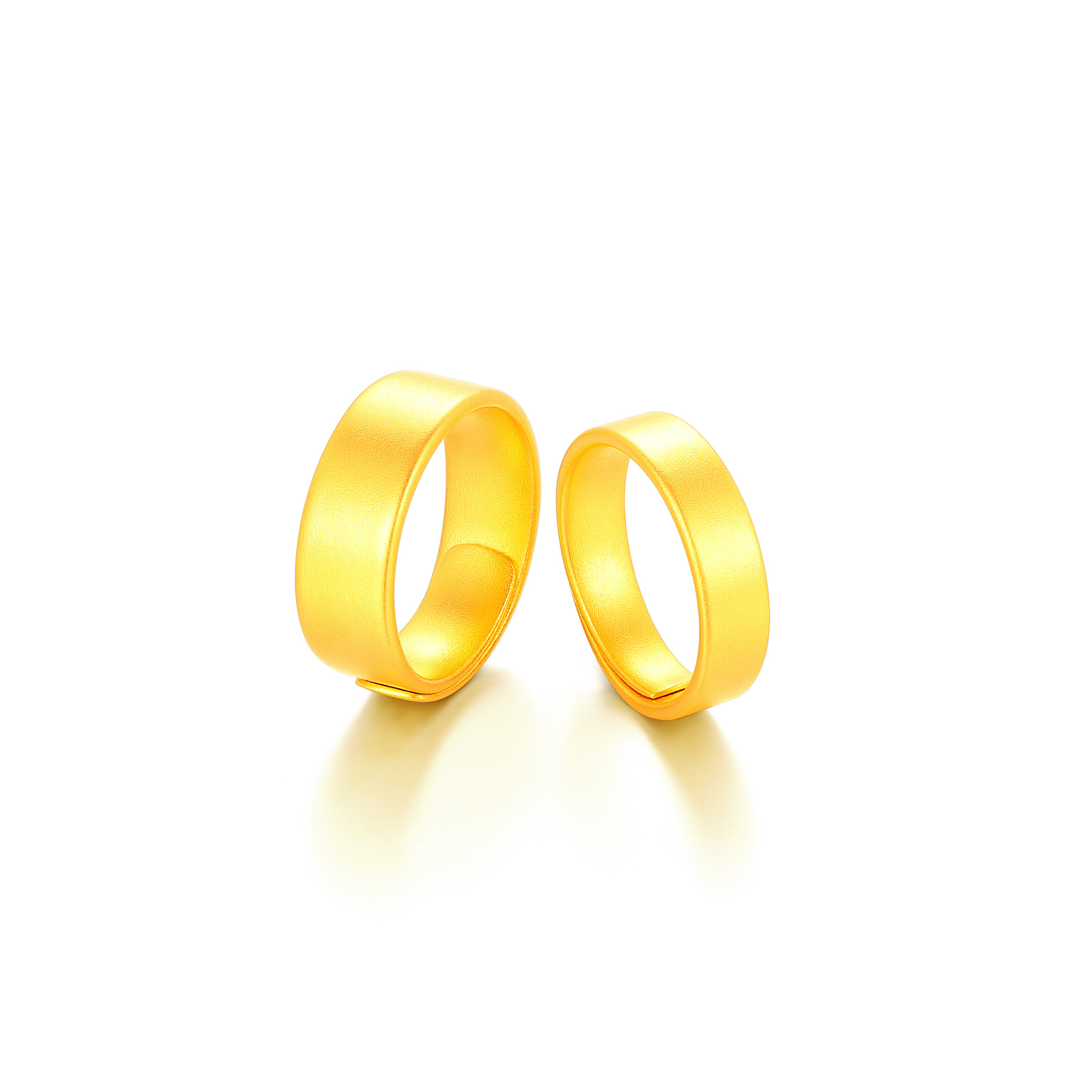 古法经典光面活口情侣对戒