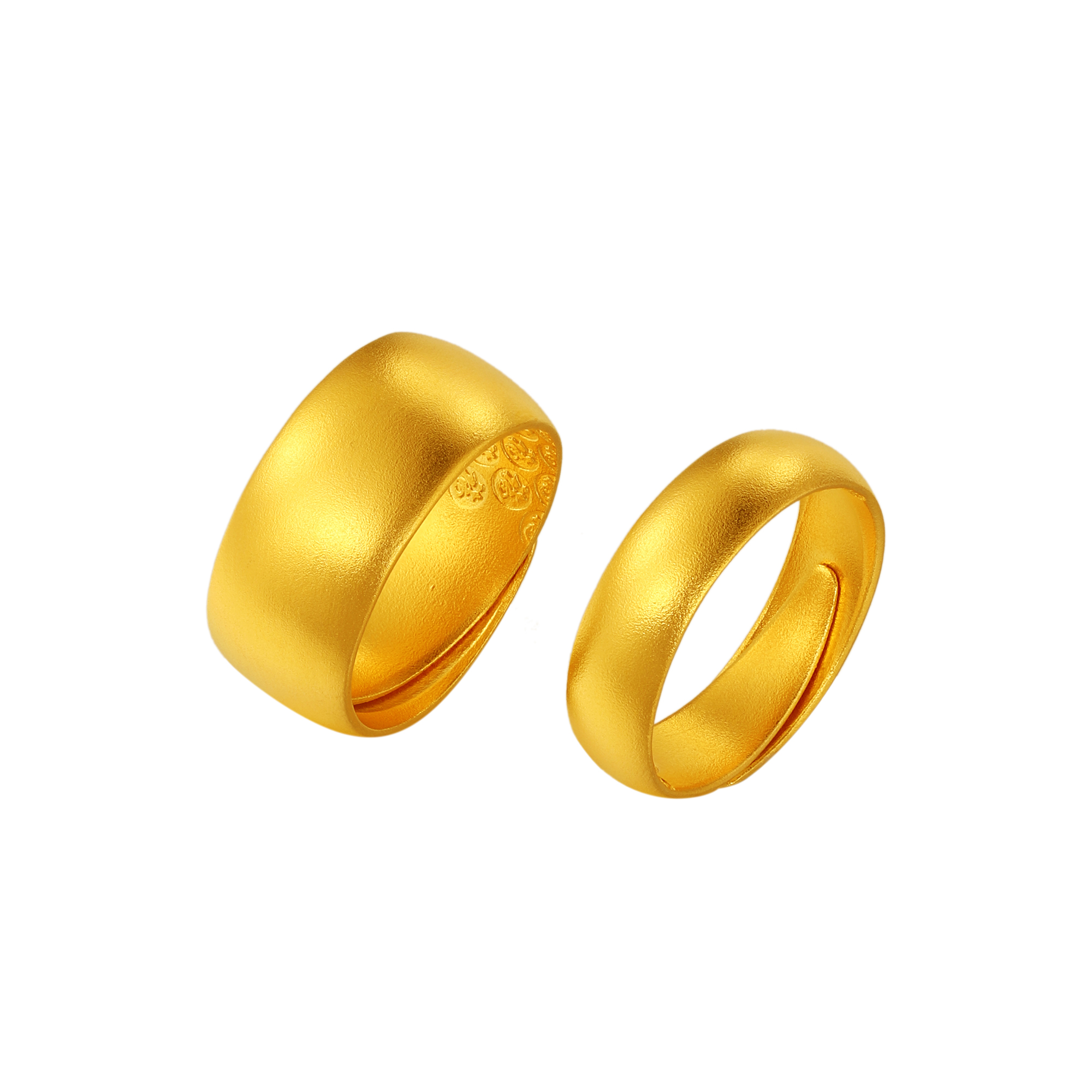 古法内百福素面情侣对戒（一对）