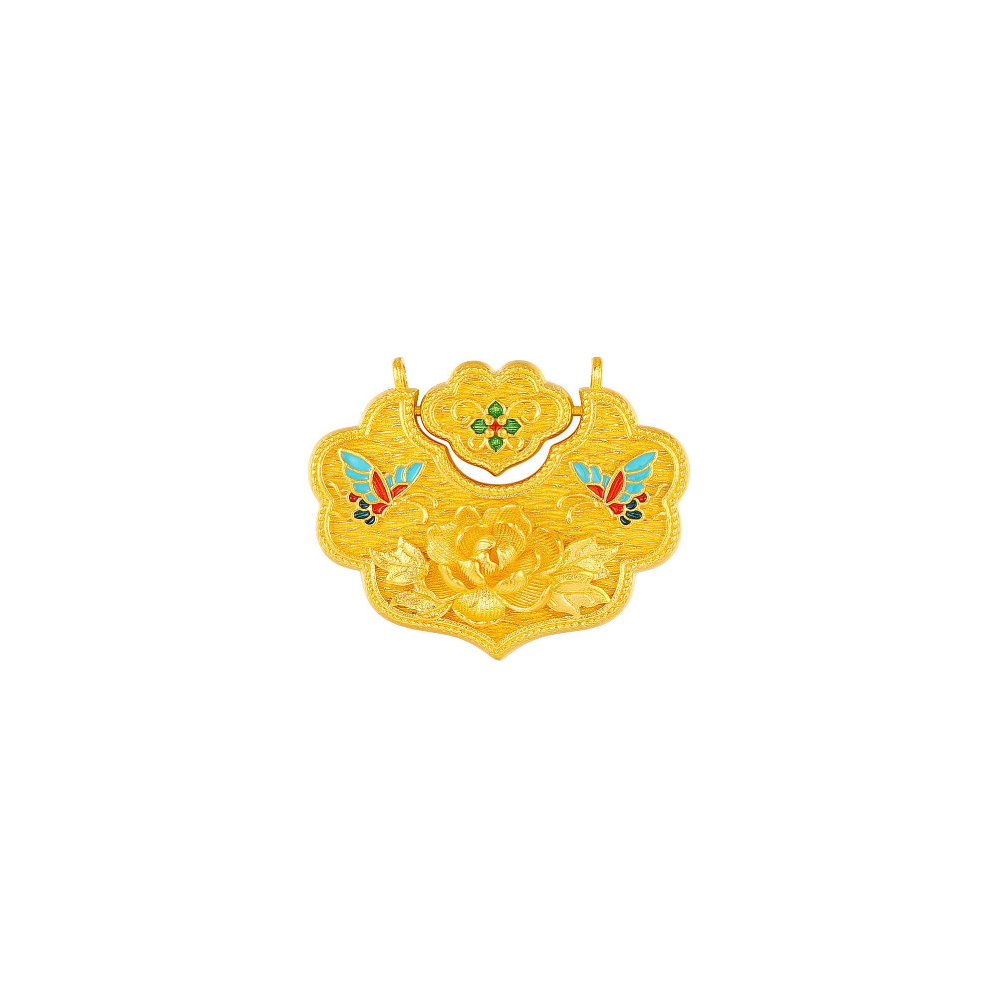 古法古韵花开富贵蝴蝶锁包挂坠/吊坠