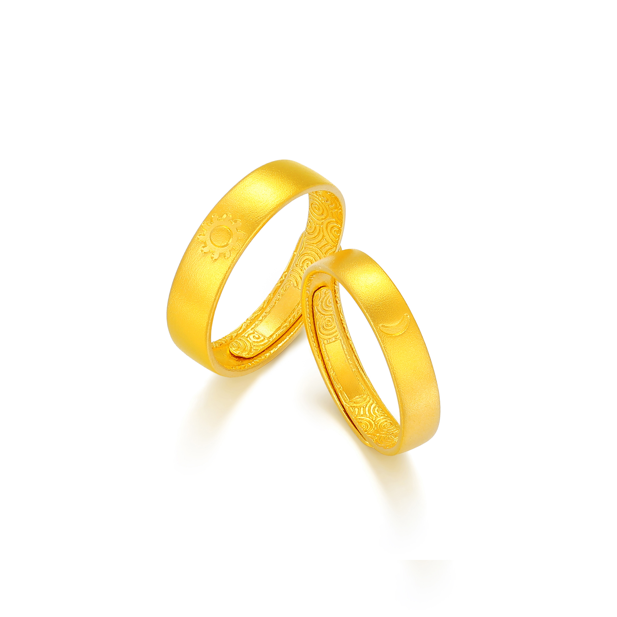 古法经典婚庆日月相辉情侣对戒