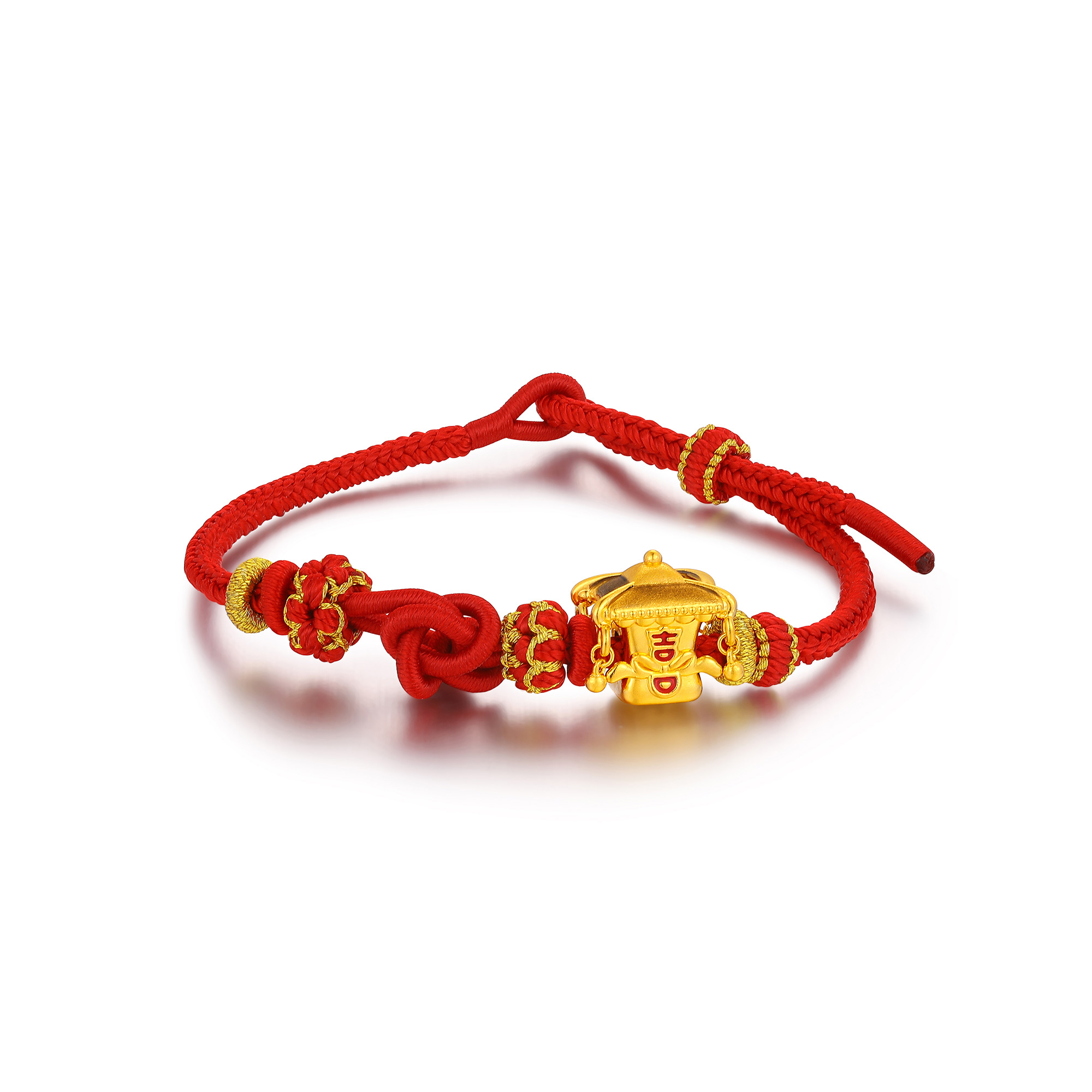 5D无氰硬金婚庆花轿鎏彩手编绳转运珠手串