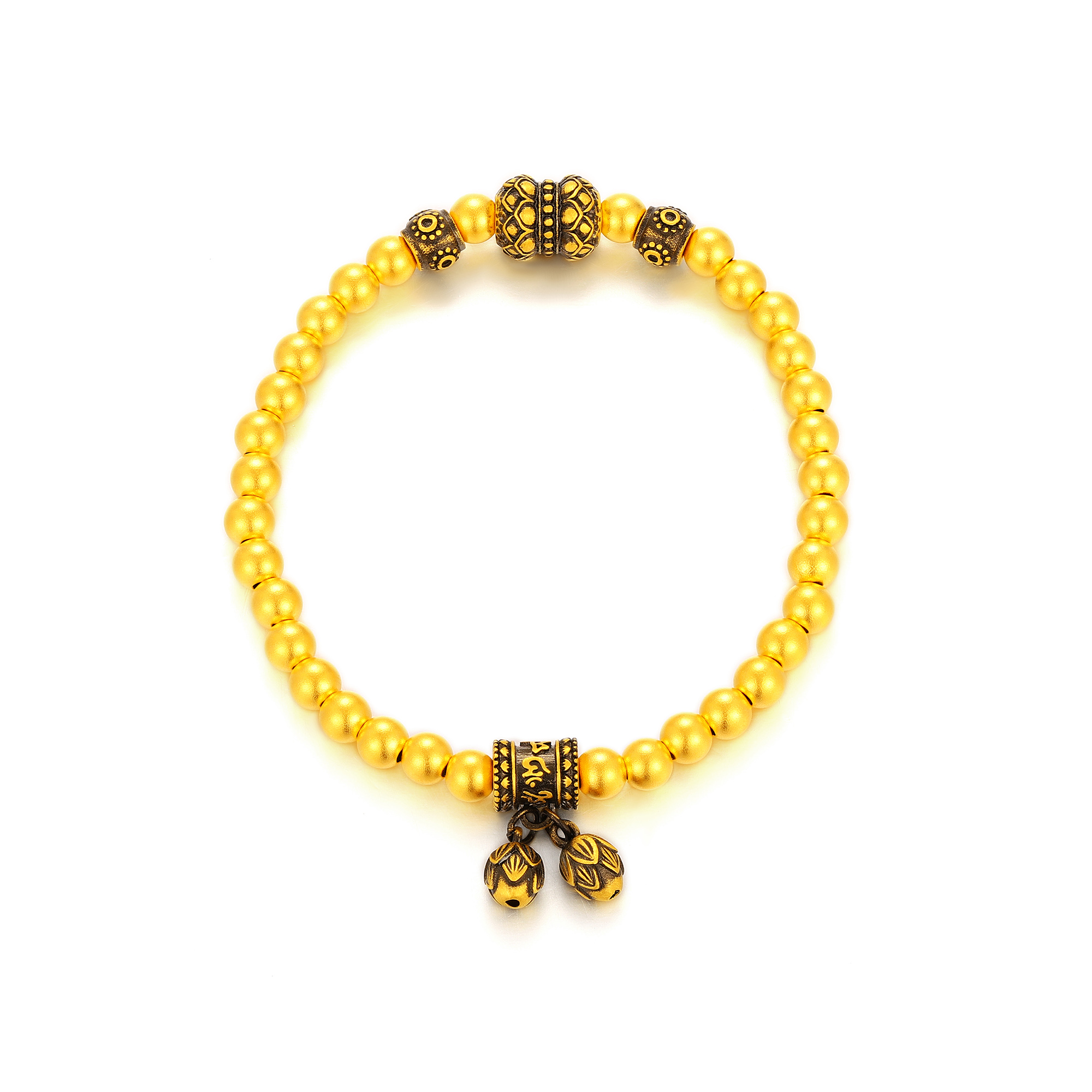 古法经典六字真言花卉几何电黑珠串手串